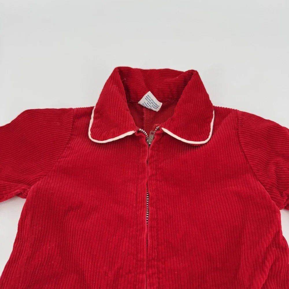 70s Vintage Sears Baby Christmas Romper 15-20lbs Size Small Red Corduroy‎